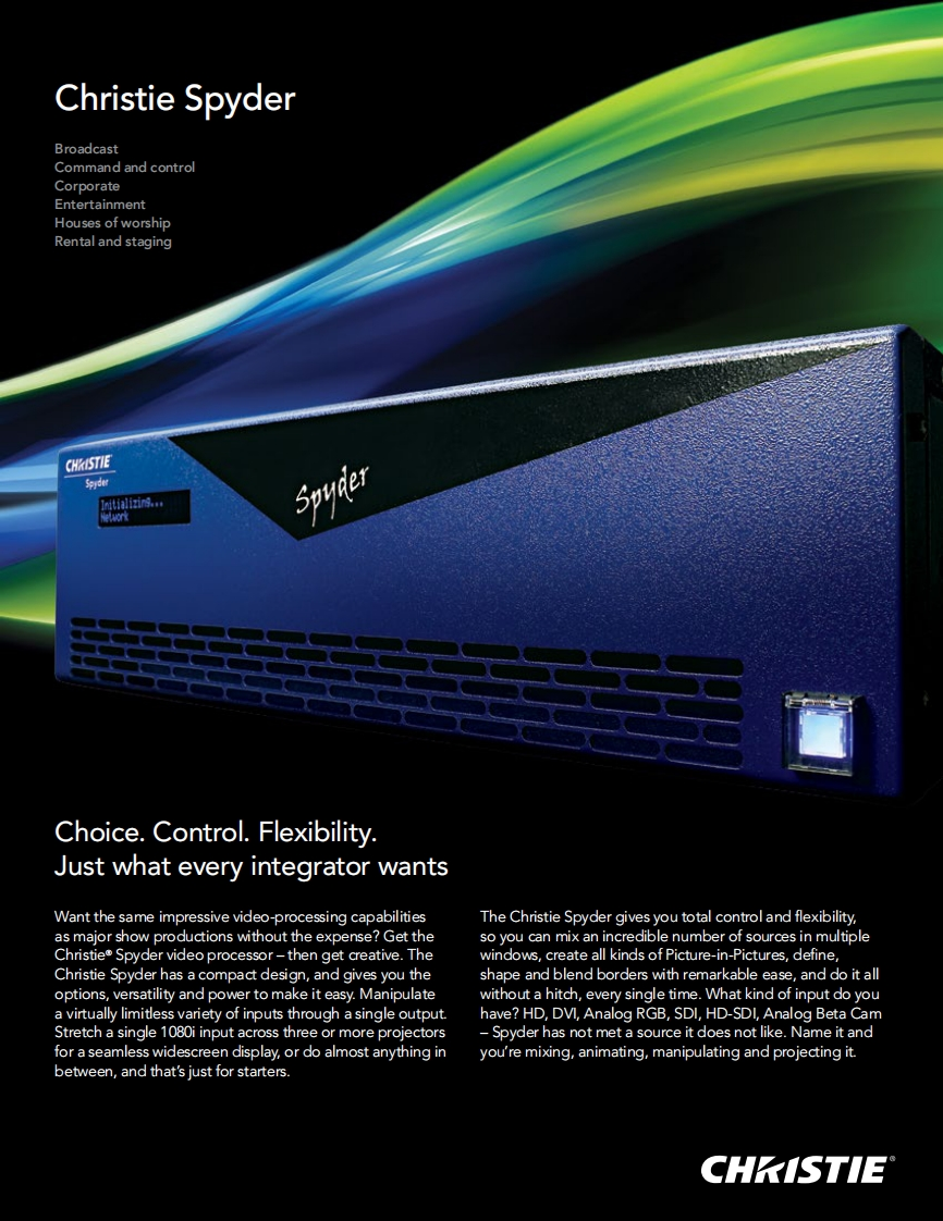 christie-spyder-344-datasheet操作说明书手册