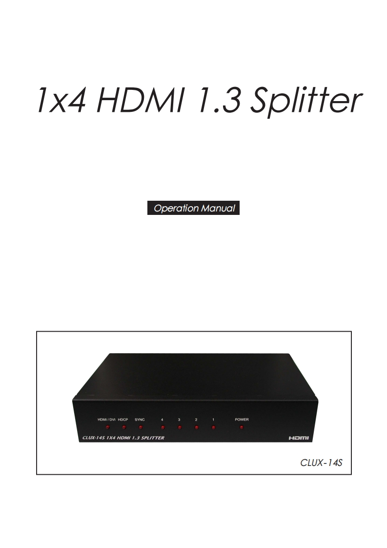 clux-hdmi-amplifier-1-4操作说明书手册