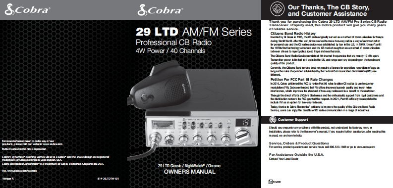 cobra_29_ltd_fm_cb_radio_用户使用操作说明书手册