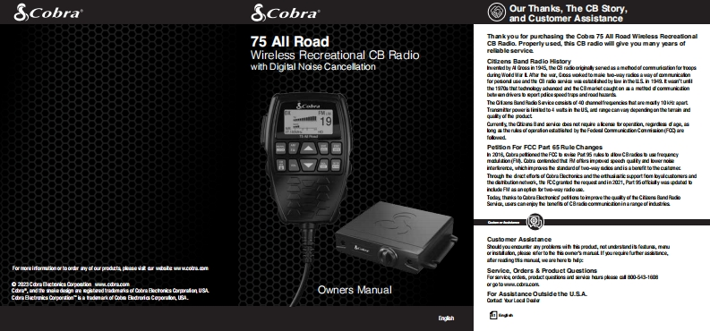 cobra_75_all_road_wireless_cb_用户使用操作说明书手册