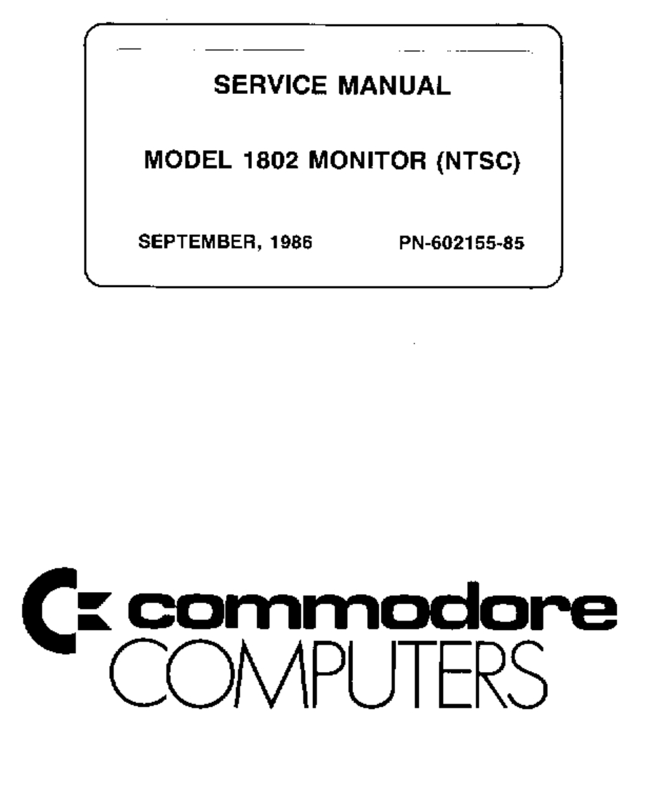 commodore-1802_维修说明书手册电器原理图