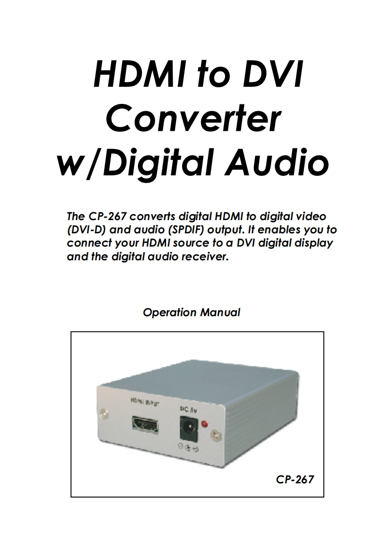 cp-267操作说明书手册