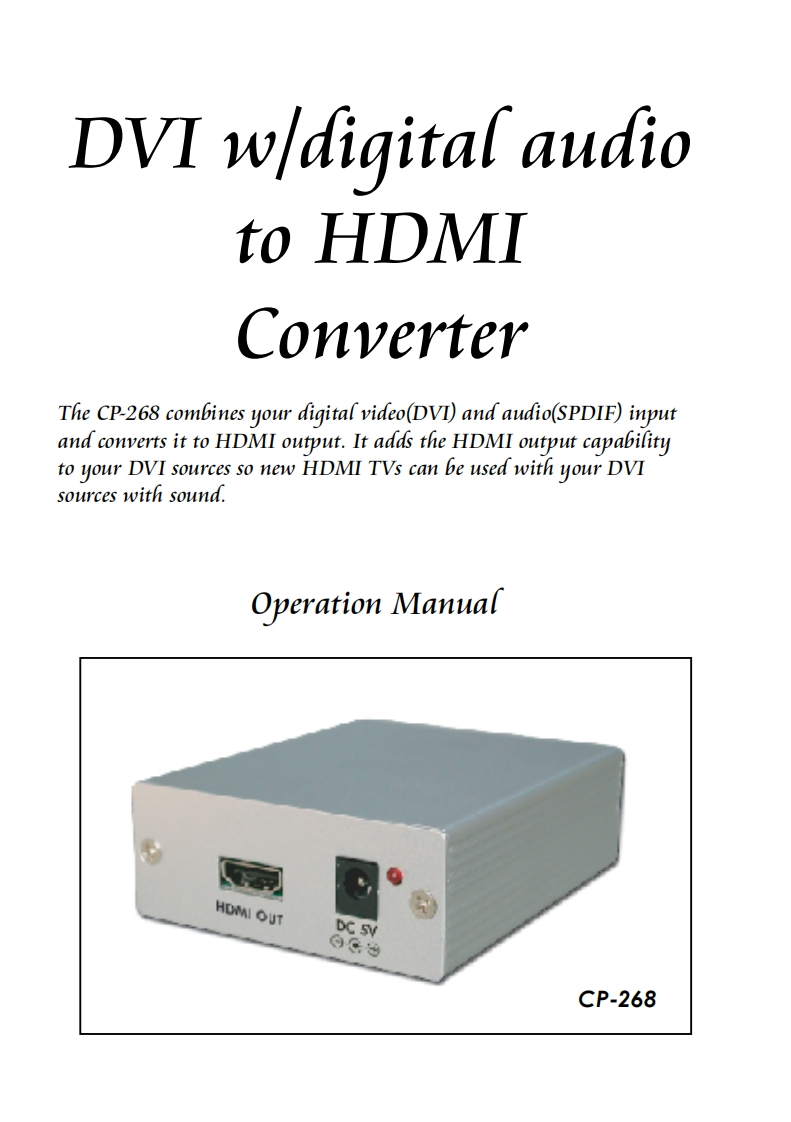 cp-268操作说明书手册