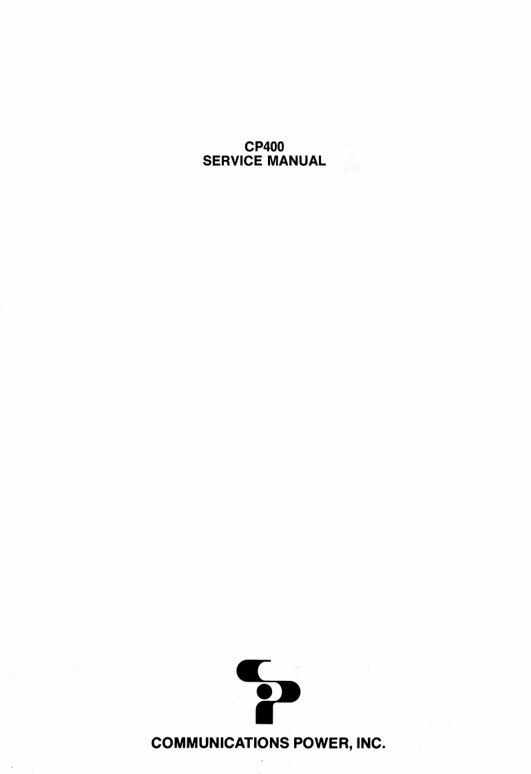 cpi_cp400操作维护说明书手册