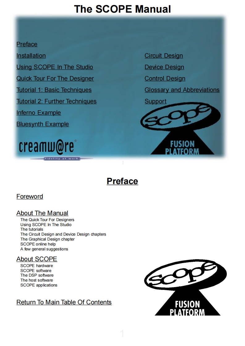 creamwareSCOPE操作说明书手册