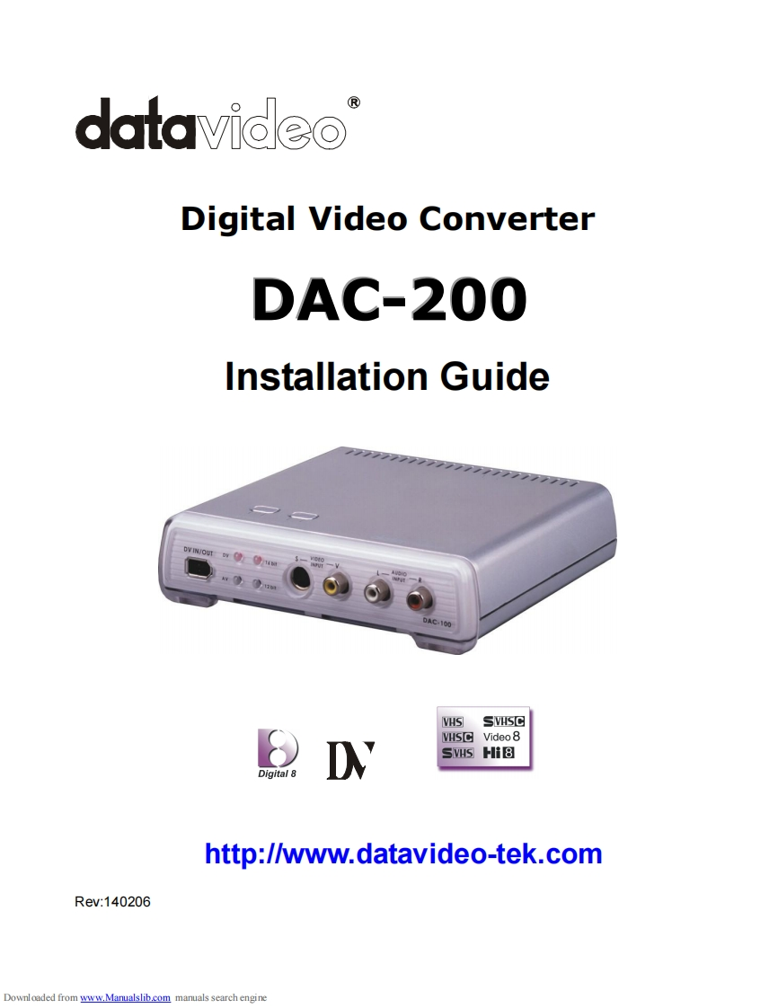 data-video-dac-200-converter操作说明书手册