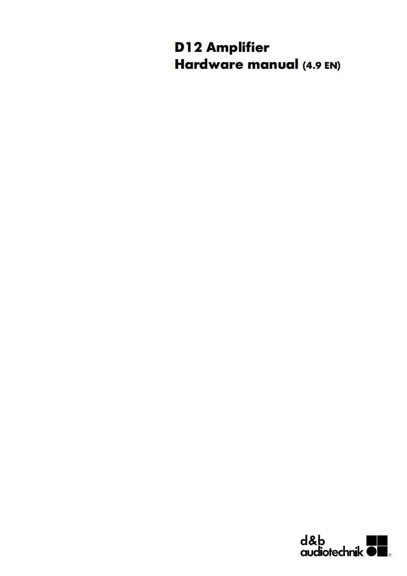dbaudiotechnikD12操作说明书手册