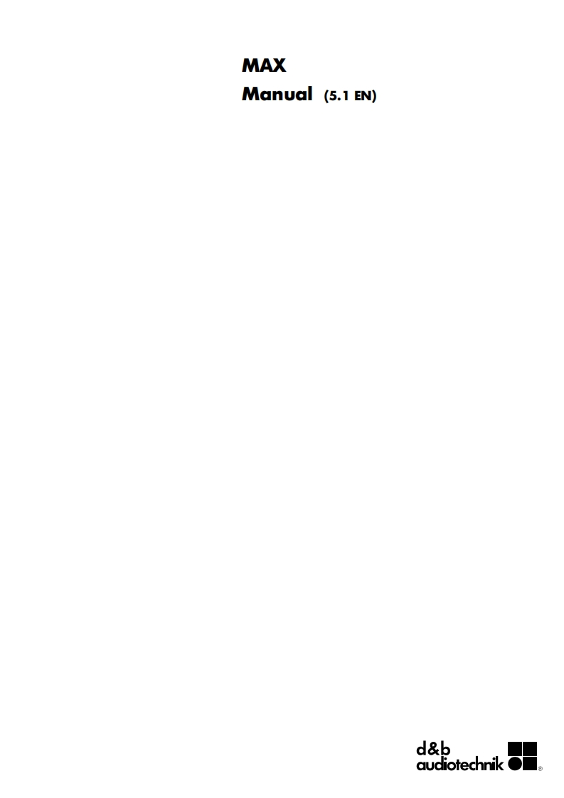 dbaudiotechnikMAX15操作说明书手册