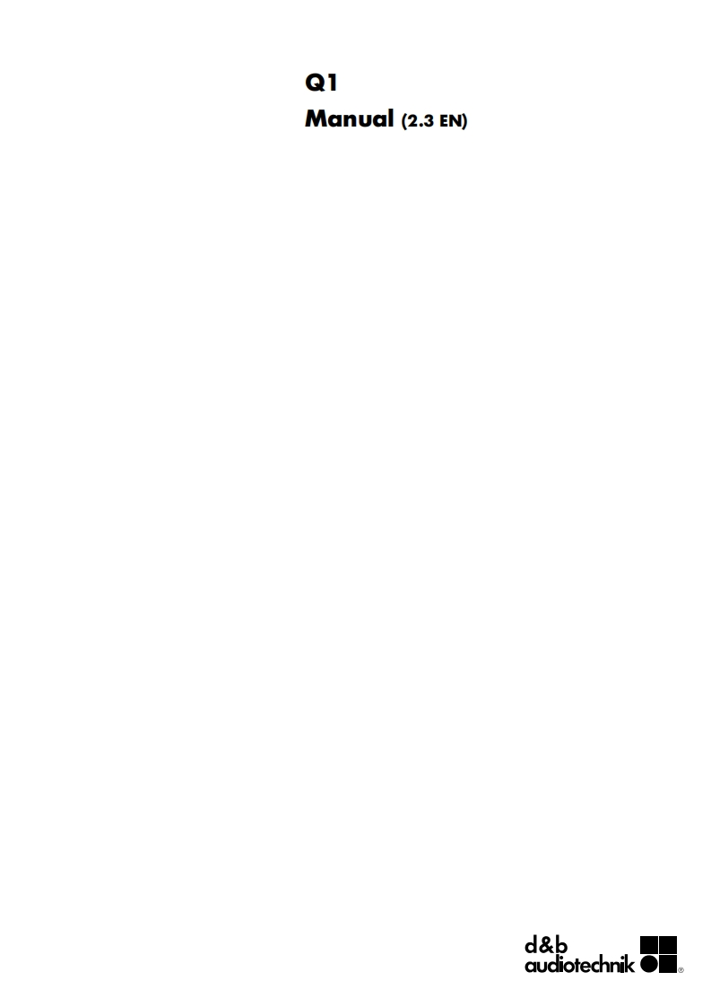 dbaudiotechnikQ1操作说明书手册