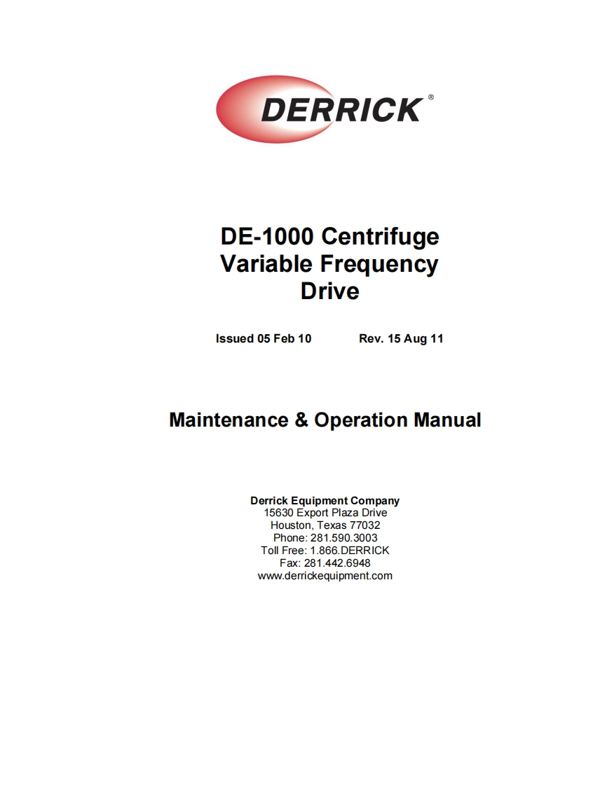 de-1000-vfd-centrifuge-操作与维护说明书手册