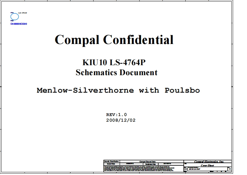 dell-mini-10---compal-ls-4764p---rev-1.0-02dez2008笔记本电器原理图