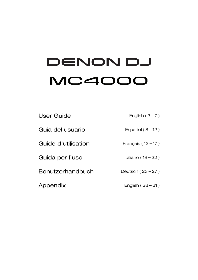 denonMC4000操作说明书手册