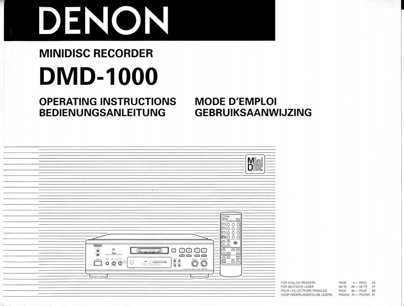 denon_dmd1000_操作说明书手册