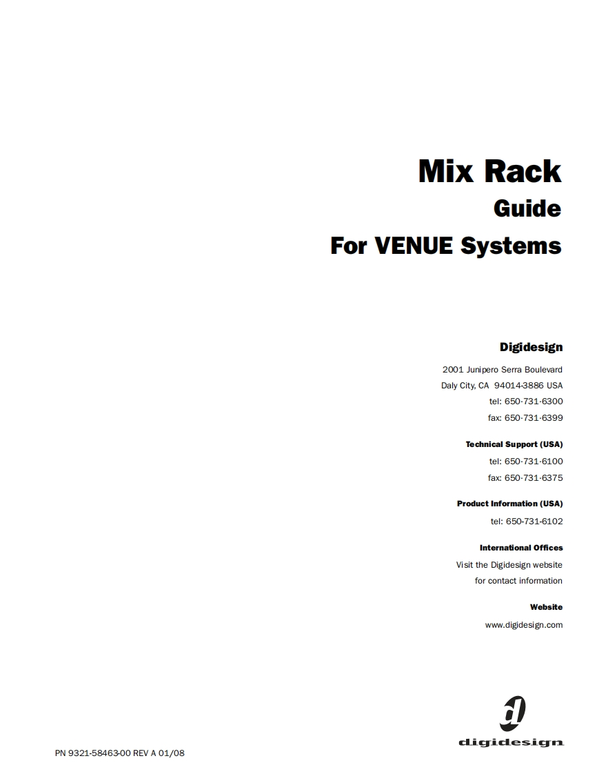 digidesignMIXRACK操作说明书手册