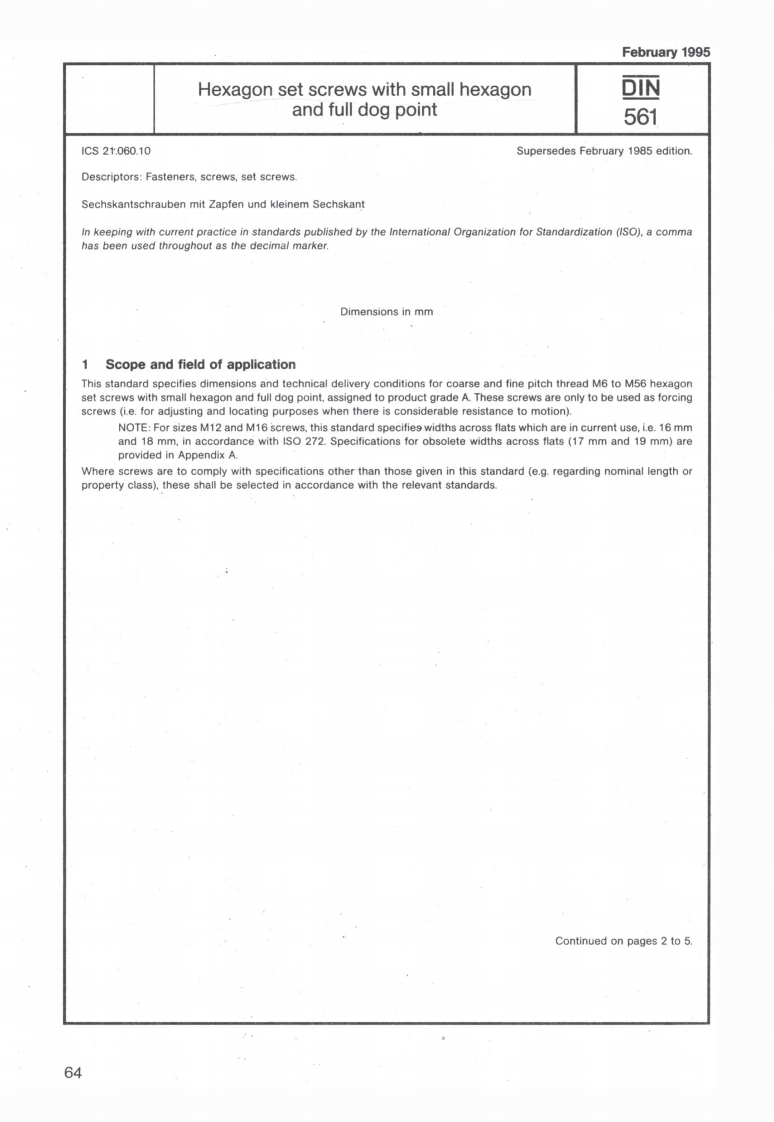 din-561-bolts现行标准规范