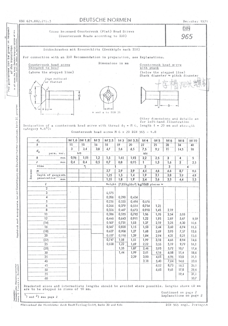 din-965-vint现行标准规范