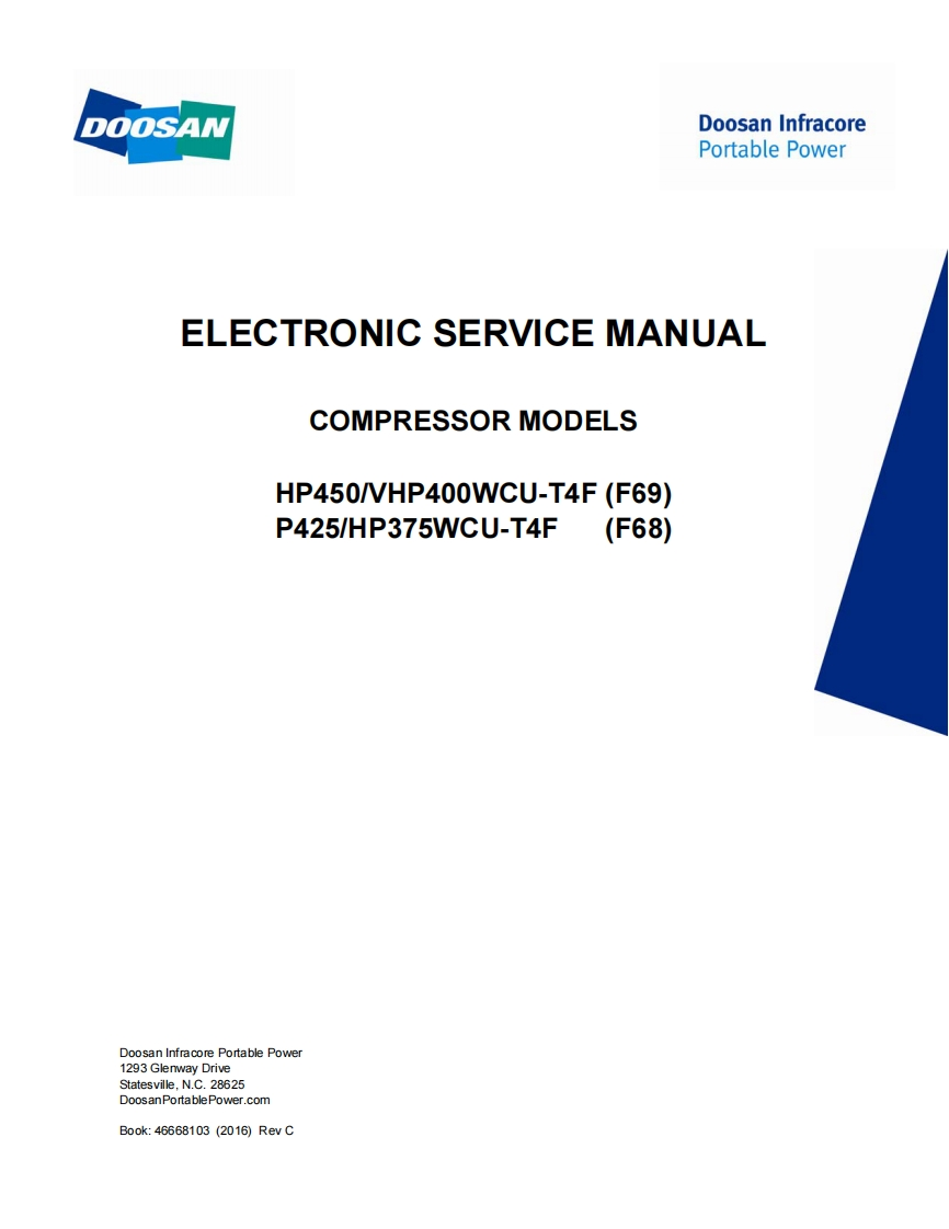 doosan-斗山-HP450VHP400WCU-T4F空压机维修手册