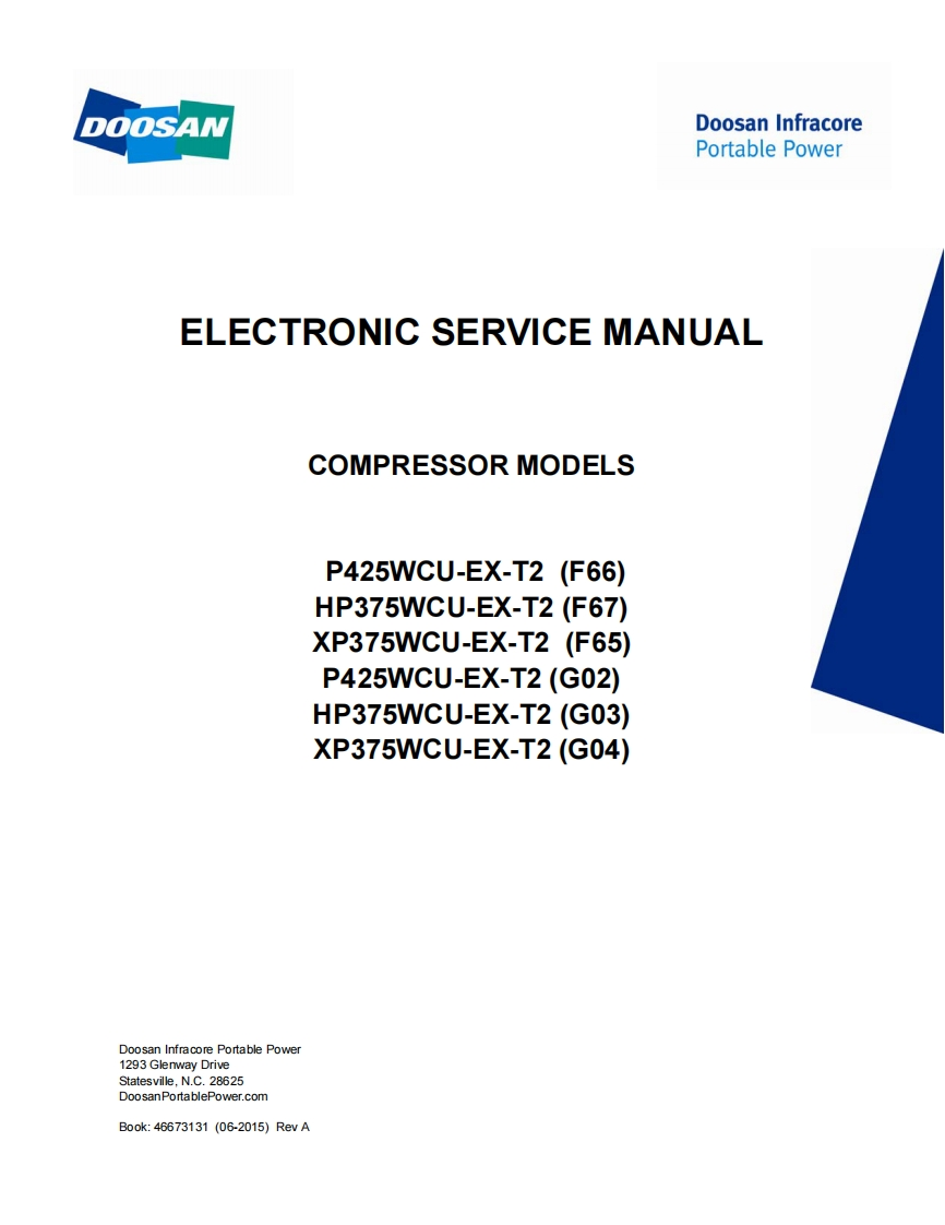 doosan-斗山-XP375-F67-ESM空压机维修手册