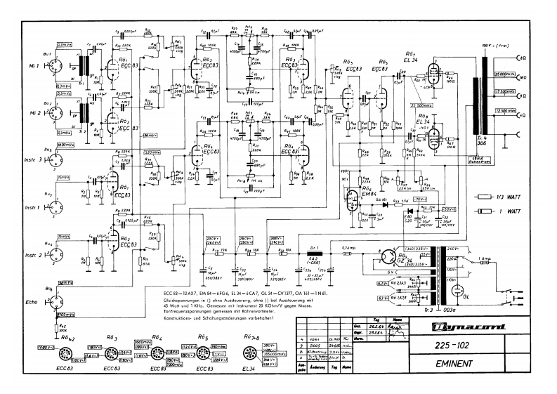 dynacord_eminent维修电器原理图说明书手册