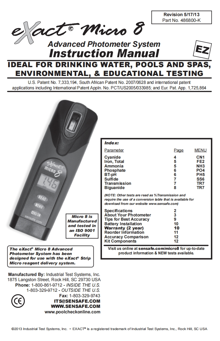 eXact-Micro-8-使用说明书手册uction-手册说明书指南