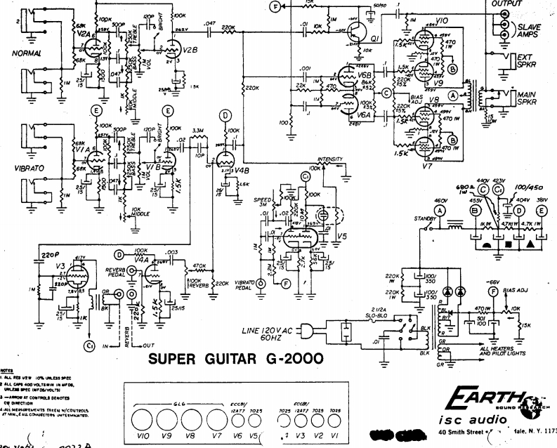 earth_g2000_superguitar维修电器原理图说明书手册