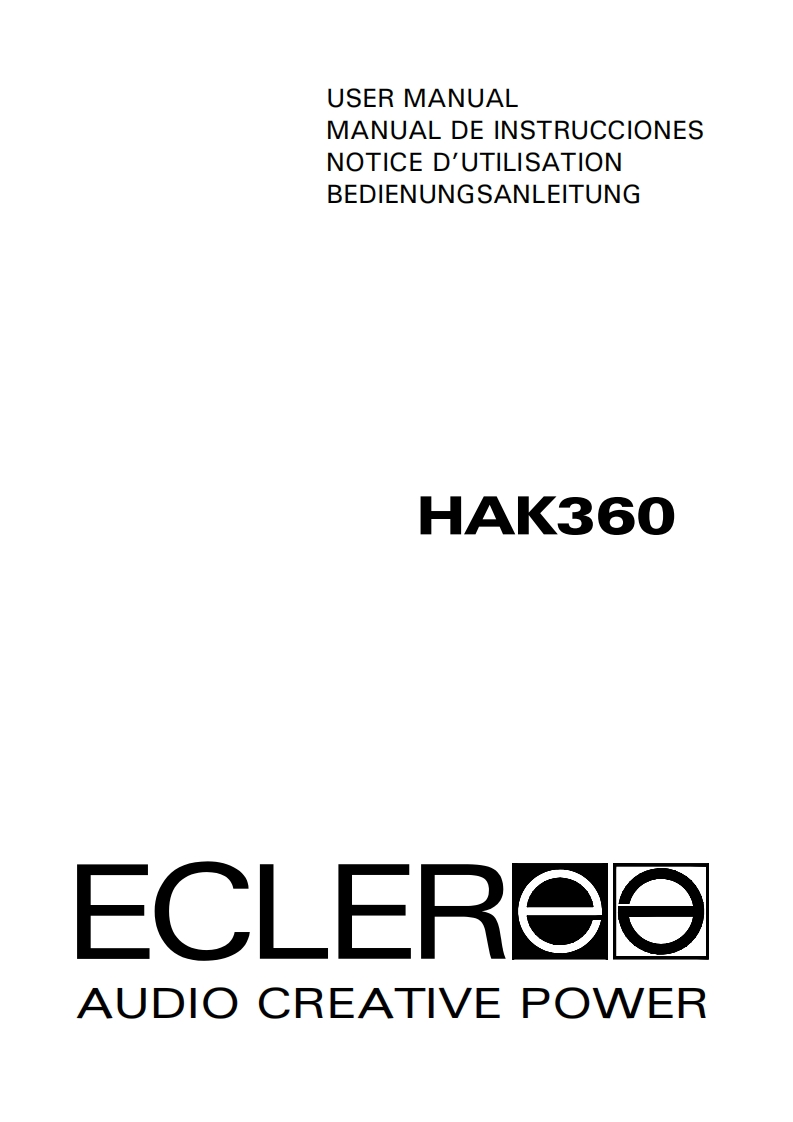 eclerHAK360操作说明书手册