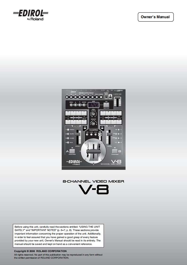 edirol-v8-video-mixer操作说明书手册