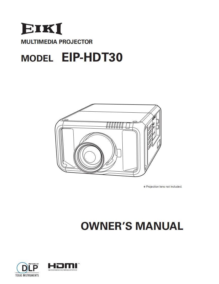 eiki-eip-hdt30-projector操作说明书手册