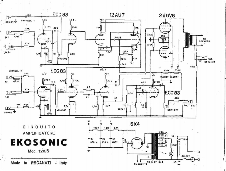 ekosonic_120-s维修电器原理图说明书手册
