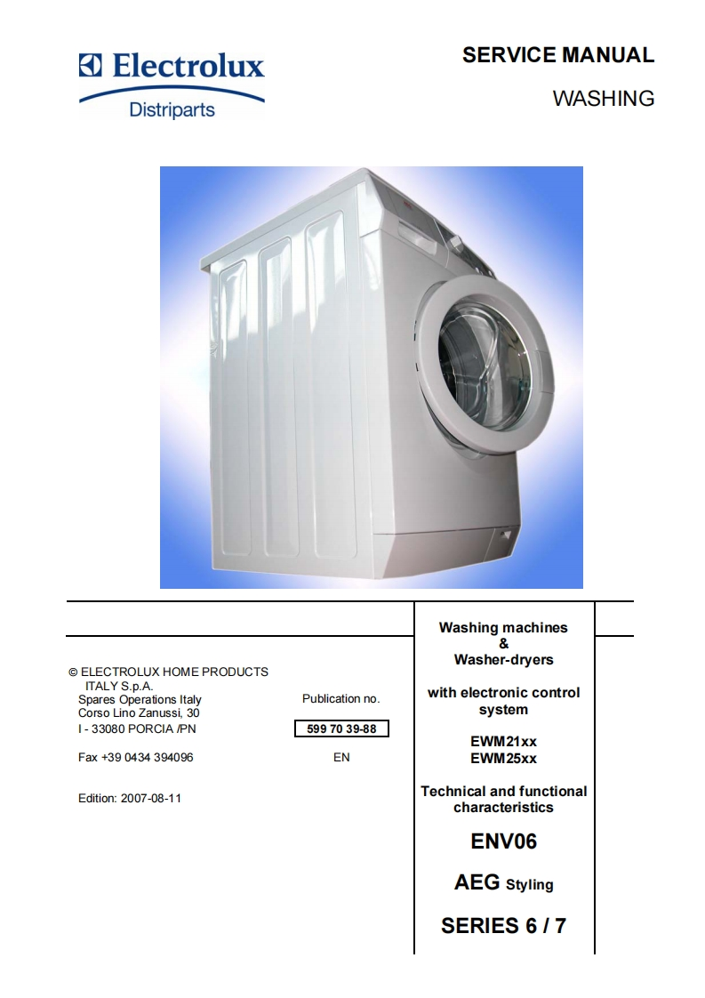electrolux--ewm21xx--维修电器原理图手册--ID15870