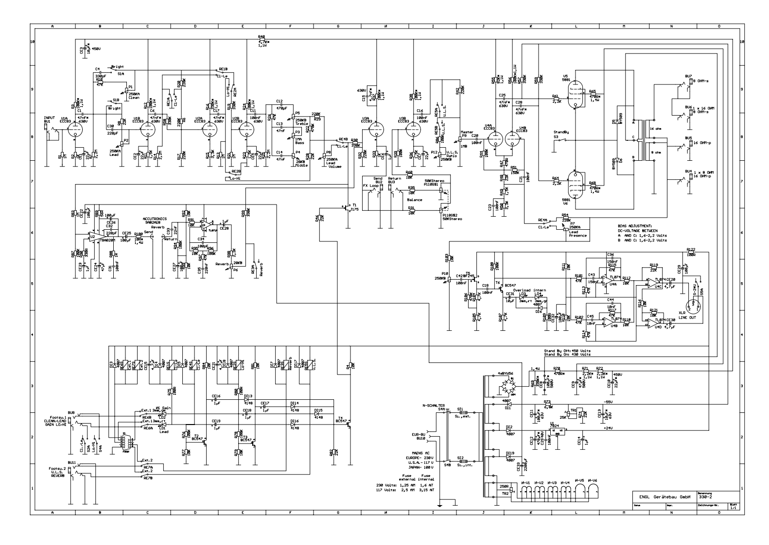 engle_e330_ii维修电器原理图说明书手册
