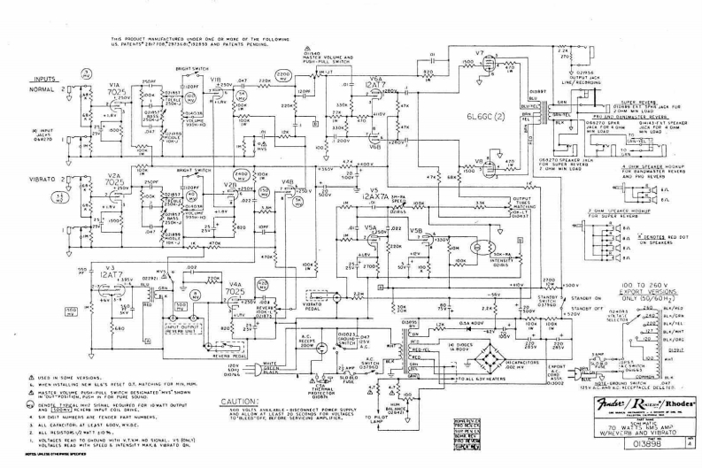 fender_ultralinear_pro_rev维修电器原理图说明书手册