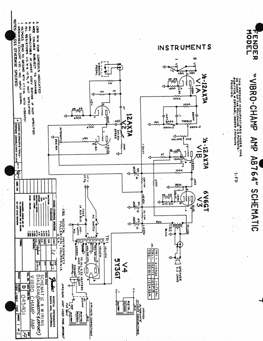 fender_vibrochamp_ab764维修电器原理图说明书手册