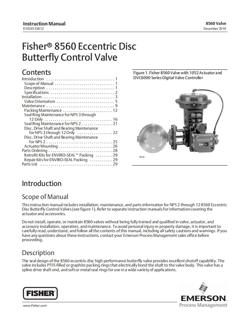 fisher_8560_im操作说明书手册