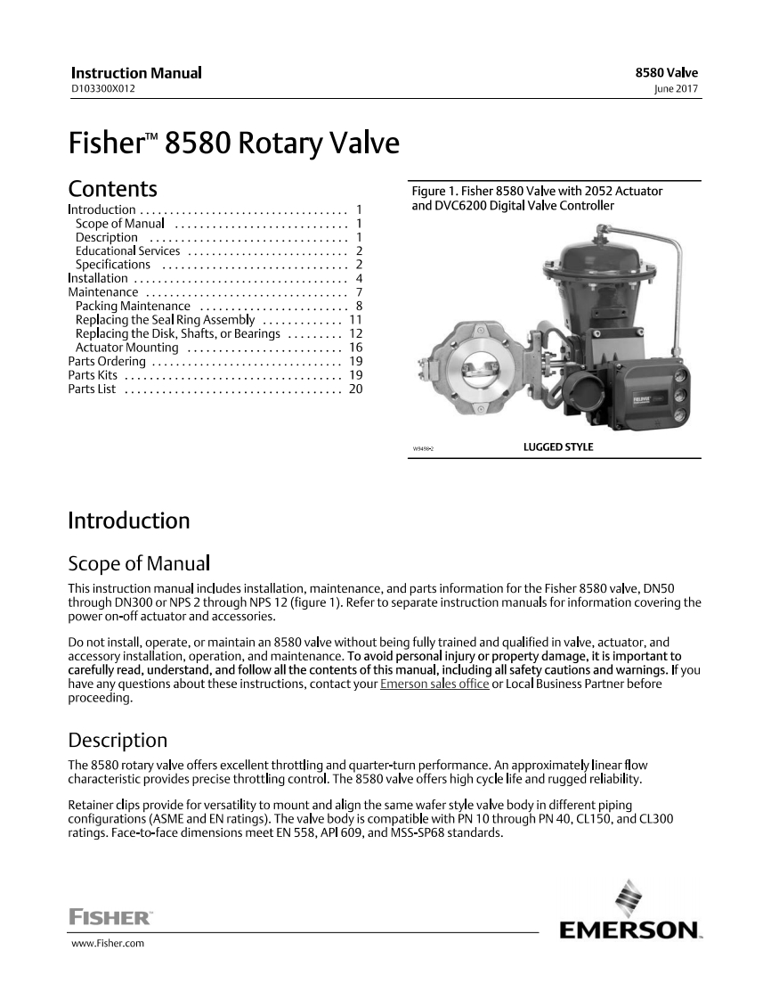 fisher_8580_im操作说明书手册