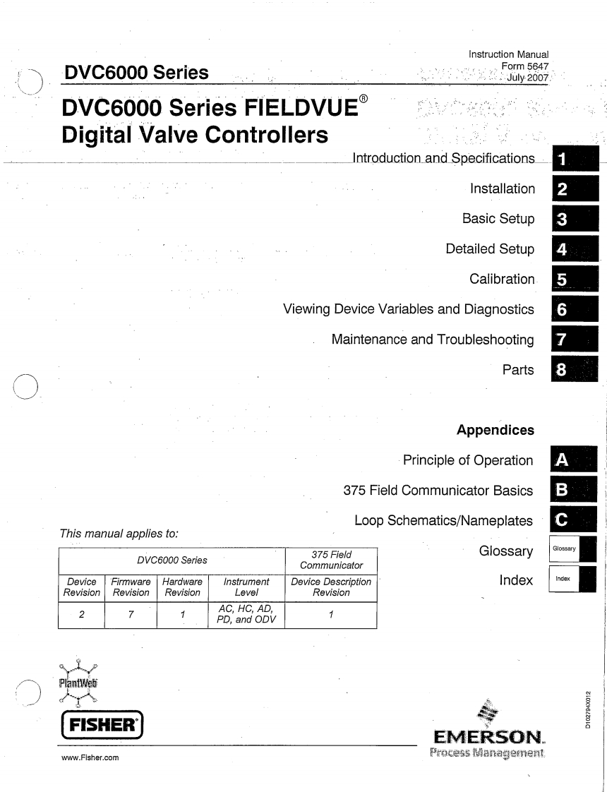 fisher_DVC6000-2007_im操作说明书手册