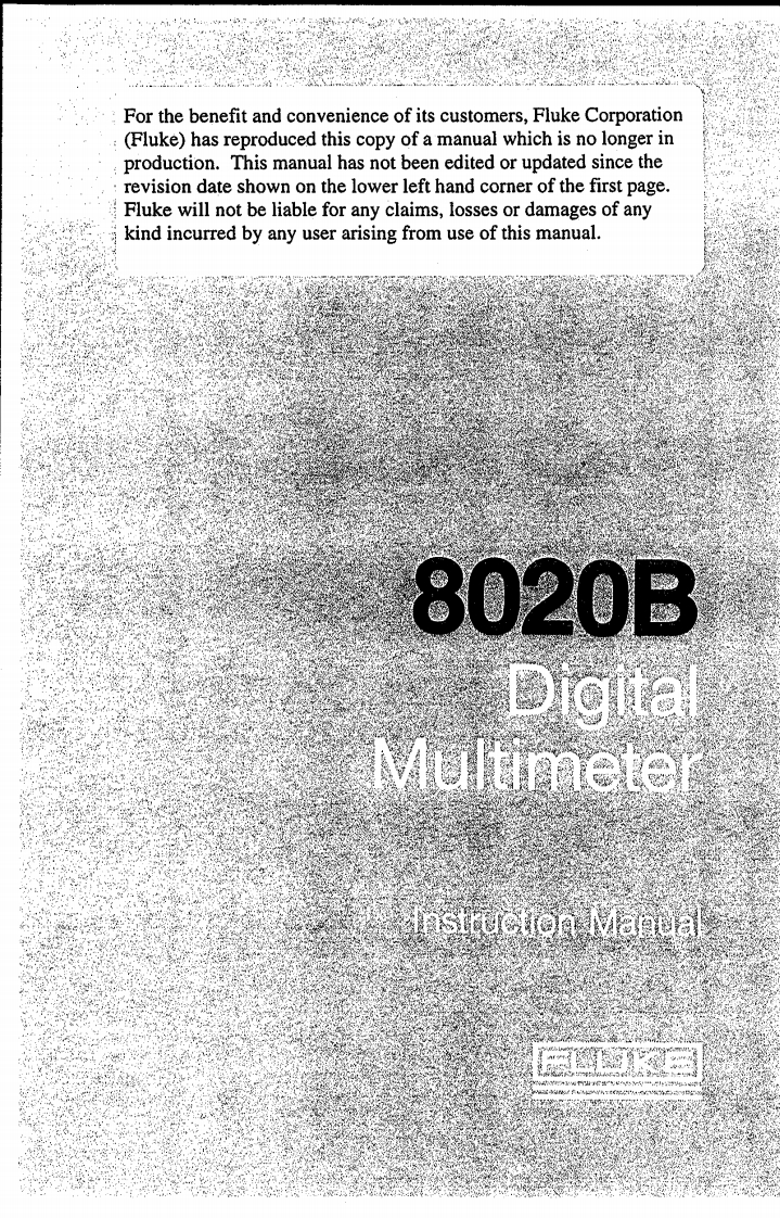 fluke--8020b--维修电器原理图手册-操作说明书手册--ID7723