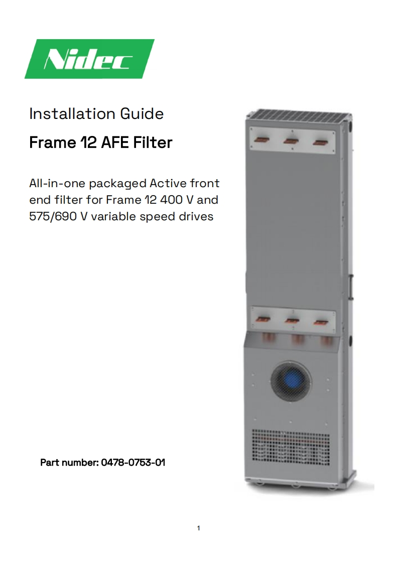 frequentieregelaars-power-module-frame-12-afe-filter-安装操作说明书手册-en-iss1-0478-0753-01