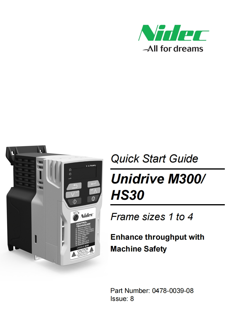 frequentieregelaars-unidrive-m300-快速操作说明书手册-en-iss8-0478-0039-08