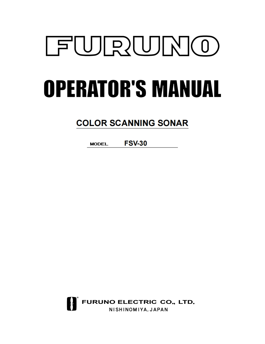 furuno_fsv30_sonar_操作说明书手册