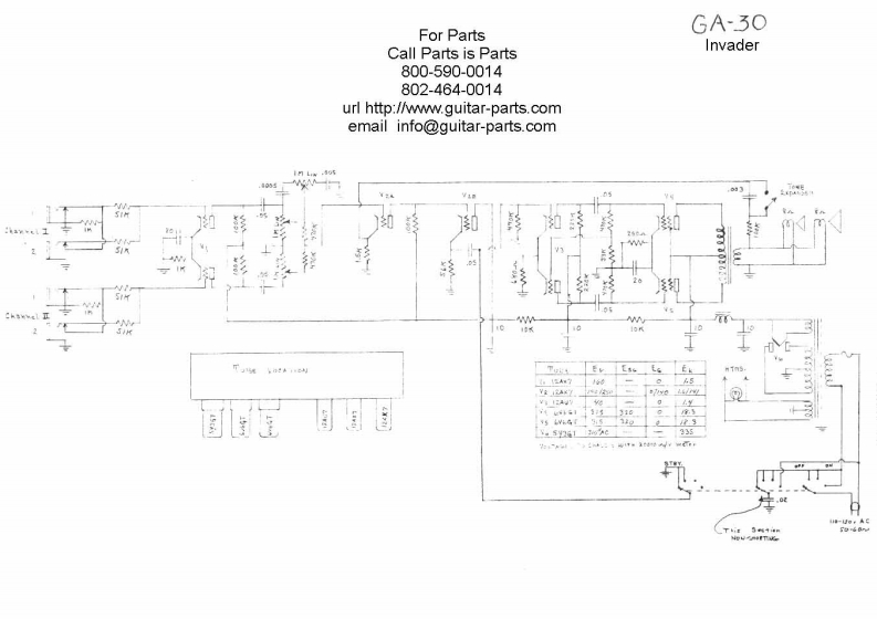 ga30invader维修电器原理图说明书手册