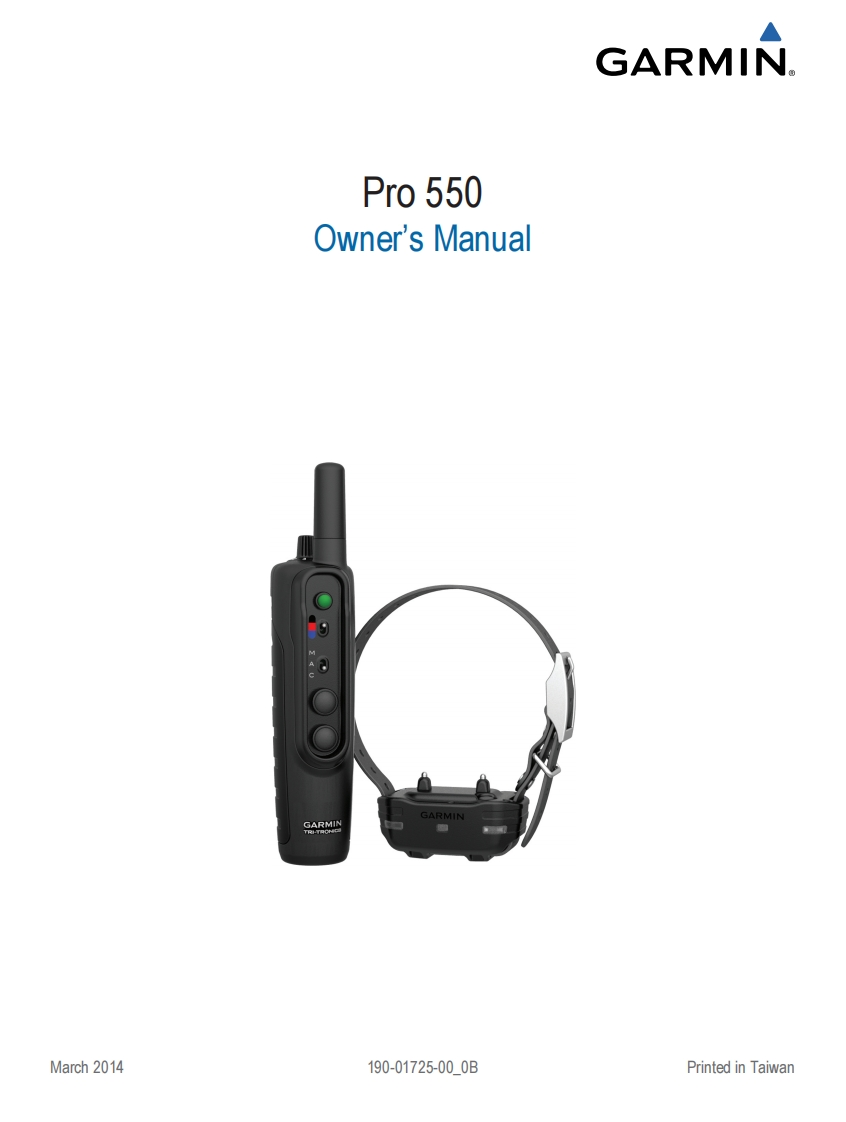 garmin-pro550使用说明书手册