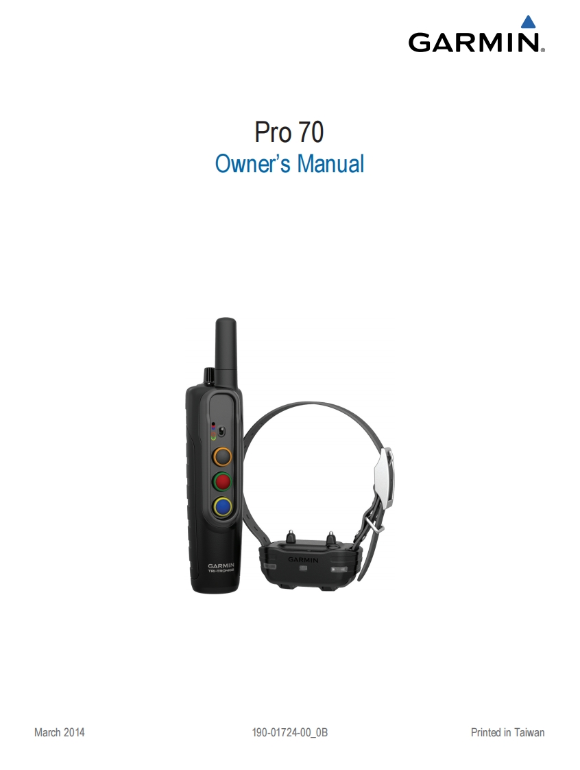 garmin-pro70使用说明书手册