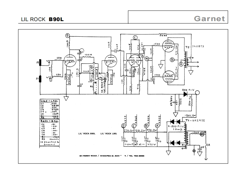 garnet_b90l_l90l_lilrock维修电器原理图说明书手册