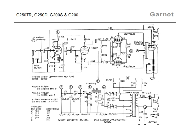 garnet_g250d_sessionman维修电器原理图说明书手册