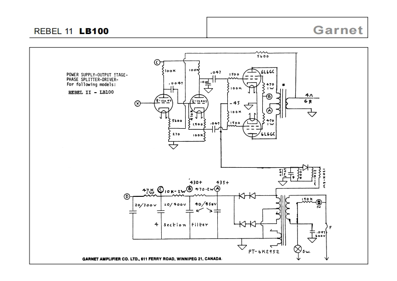 garnet_lb100_rebel-II维修电器原理图说明书手册
