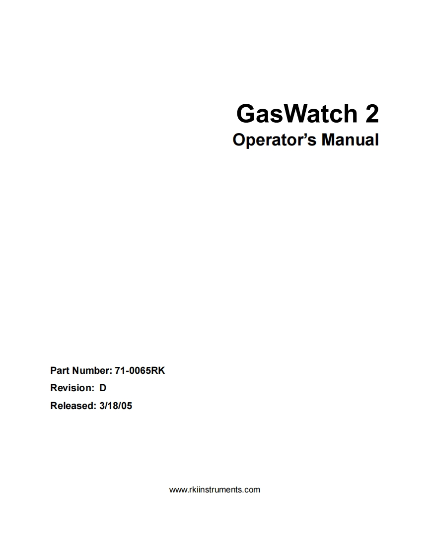 gaswatch调试手册说明书指南