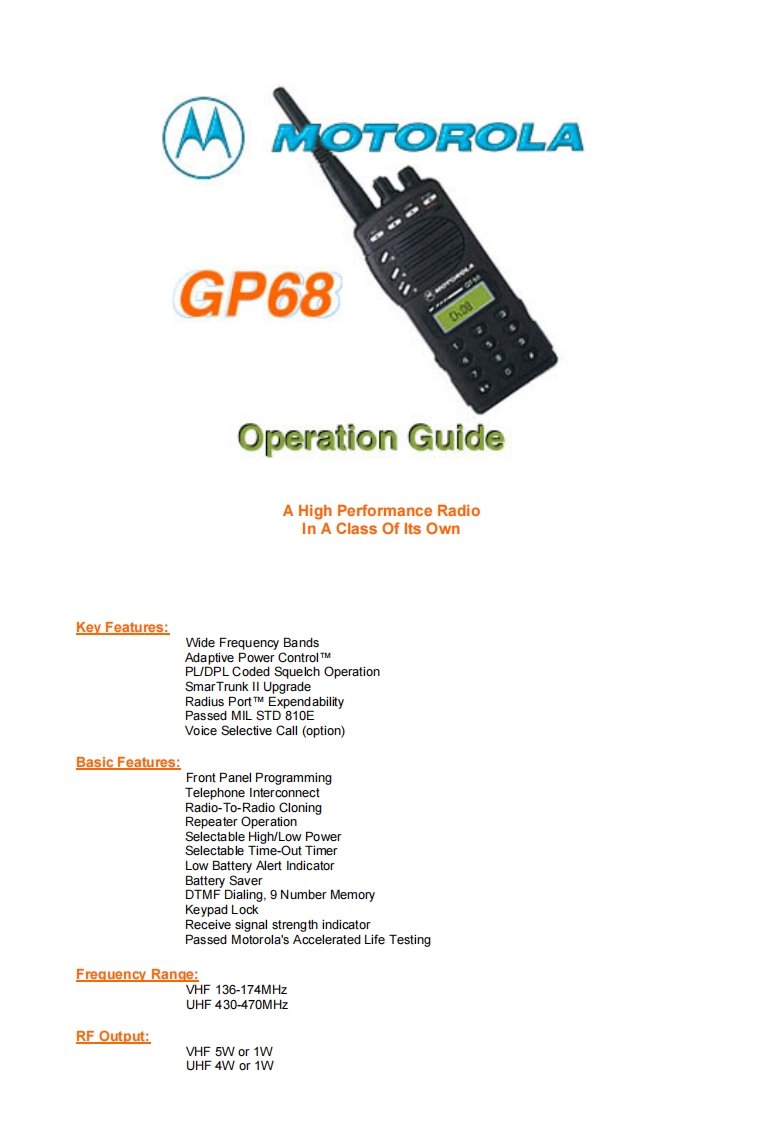 gp68-programming-from-service-manual维修说明书手册