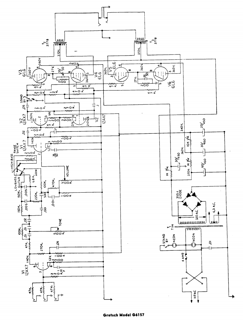 gretsch6157维修电器原理图说明书手册