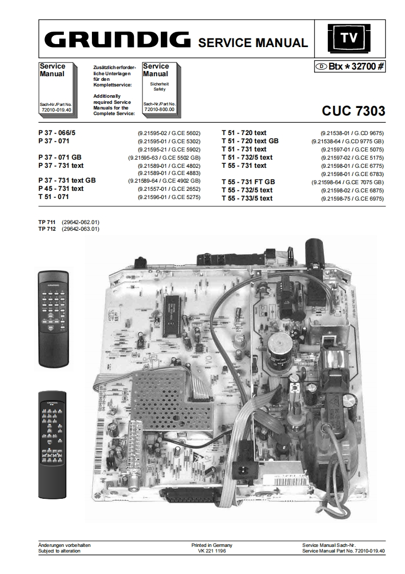 grundig--t-51-720-text-gb--维修电器原理图手册-supplement--ID1681